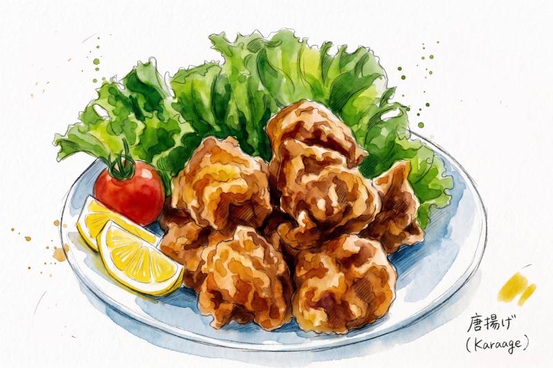 生ビールのおつまみ・・唐揚げ